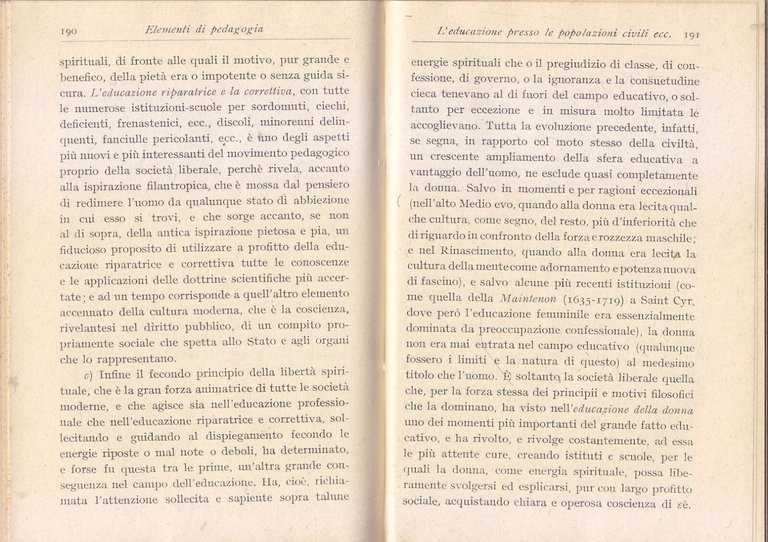 ELEMENTI DI PEDAGOGIA volume I I DATI G Vidari 1916 …
