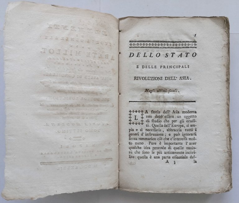 ELEMENTI DI STORIA GENERALE DELL'ABATE MILLOT tomo 7 1782 Libro …