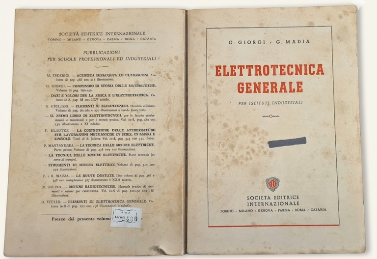 ELETTROTECNICA GENERALE di Giorgi Madia 1951 SEI Società Editrice Libro | Immagine Gallery 6