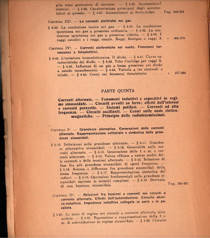 ELETTROTECNICA GENERALE di Olivieri e Ravelli Volume Primo 1948 CEDAM …