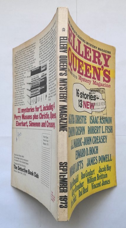 ELLERY QUEEN'S MYSTERY MAGAZINE settembre 1973 Agatha Cristie Isaac Asimov