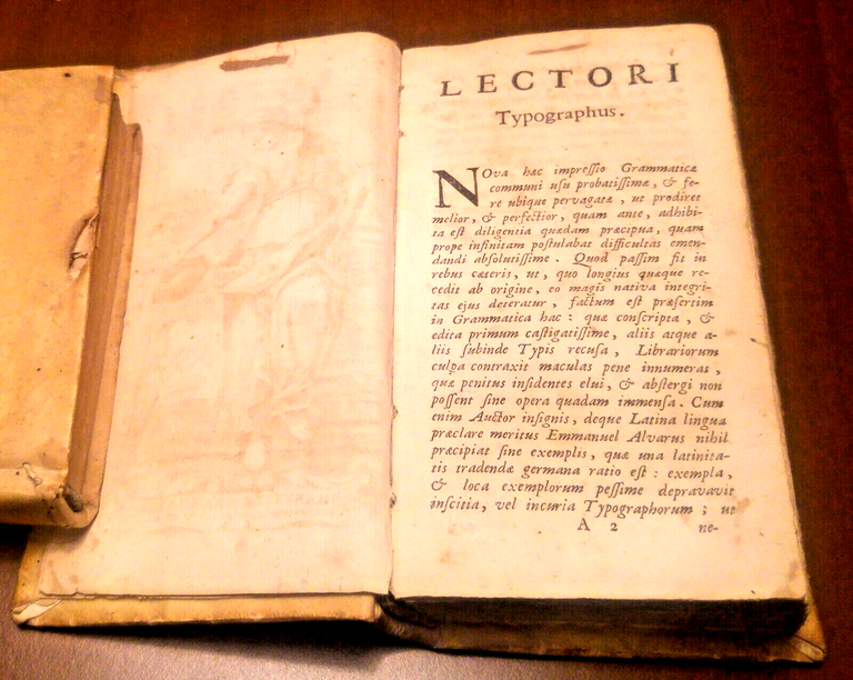 EMMANUELIS GRAMMATICA 1698? Manfrè Libro antico Manuel Alvares typis Seminaris