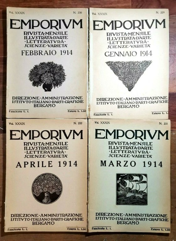 EMPORIUM 1914 10 numeri rivista illustrata d'arte lettera giornale vintage …