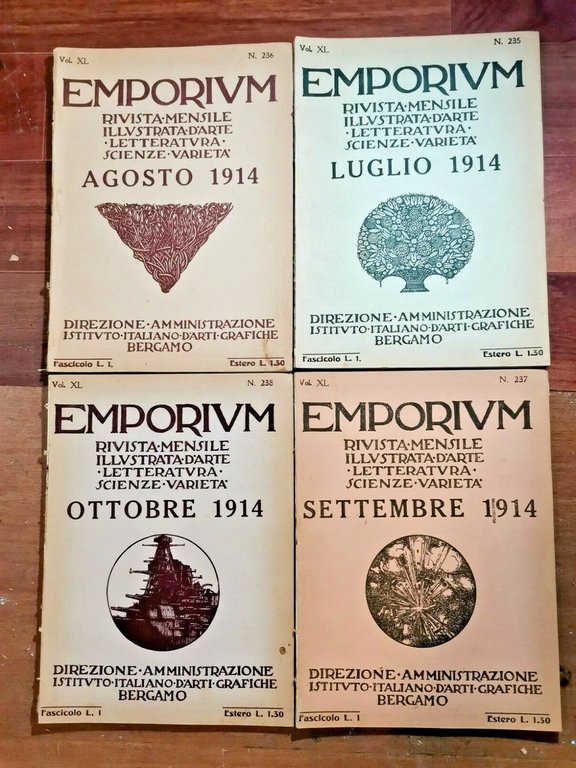 EMPORIUM 1914 10 numeri rivista illustrata d'arte lettera giornale vintage …
