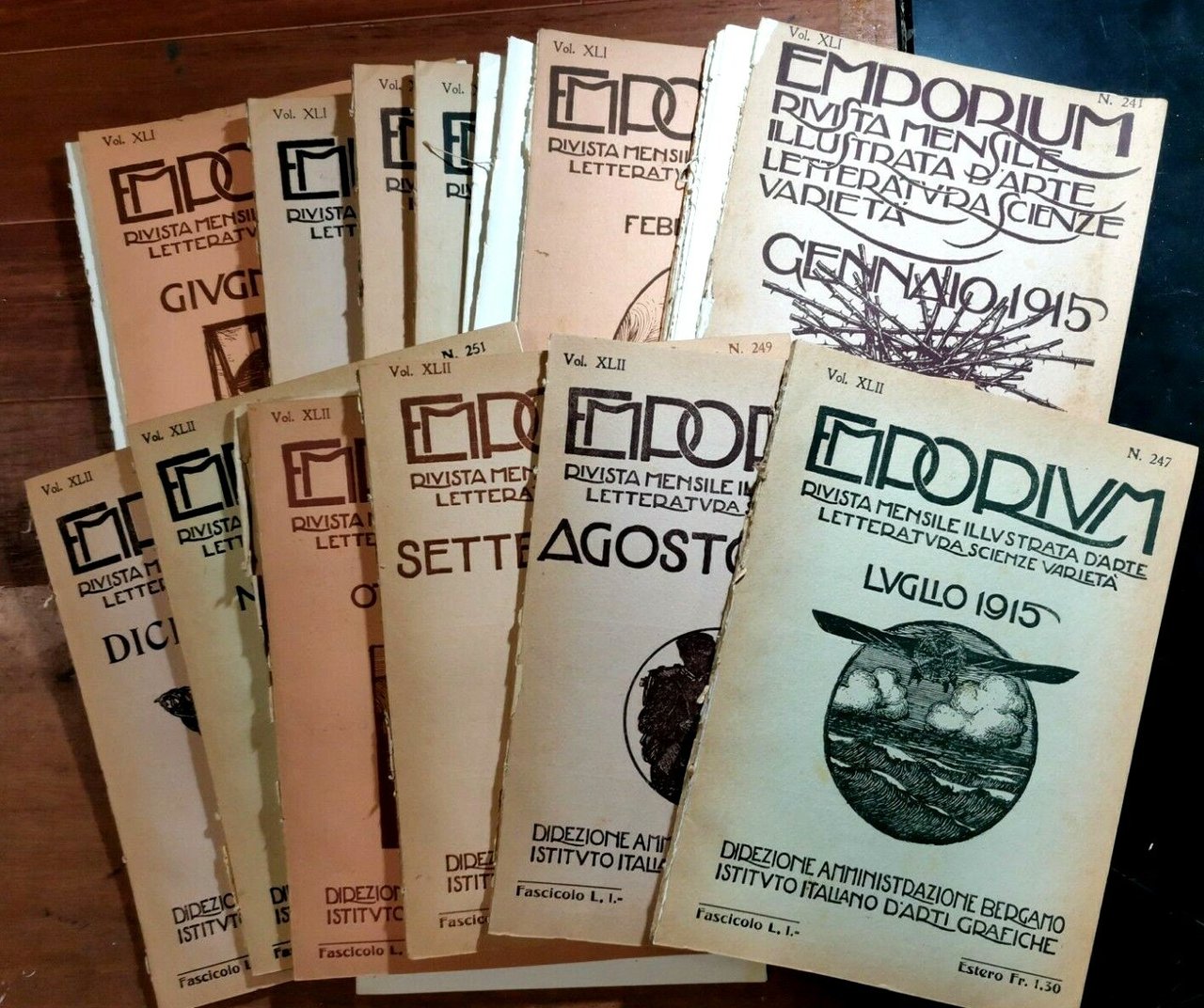 EMPORIUM 1915 annata completa rivista illustrata d'arte lettera giornale vintage