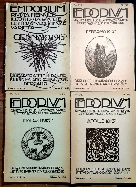 EMPORIUM 1915 annata completa rivista illustrata d'arte lettera giornale vintage