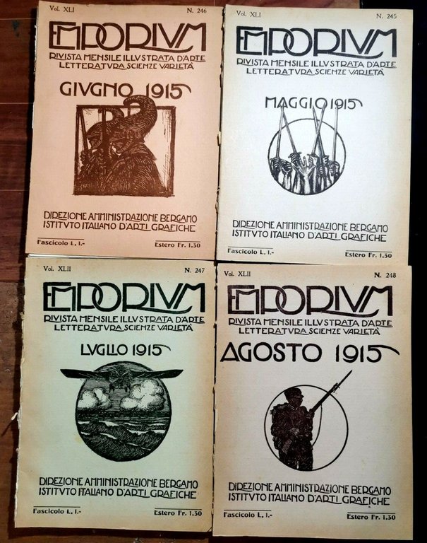 EMPORIUM 1915 annata completa rivista illustrata d'arte lettera giornale vintage