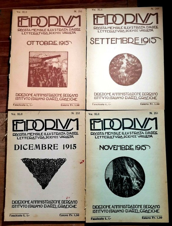 EMPORIUM 1915 annata completa rivista illustrata d'arte lettera giornale vintage