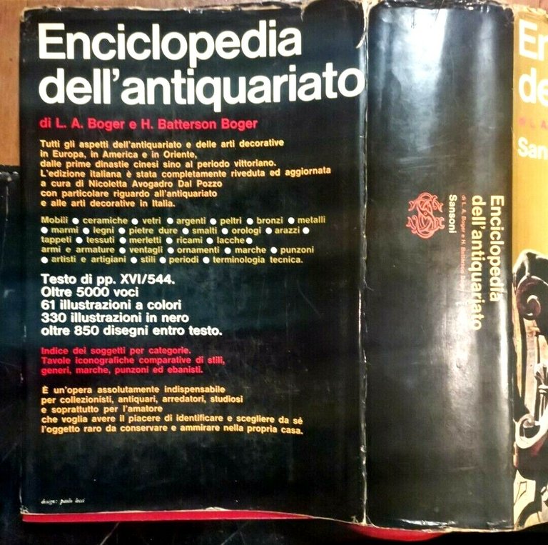 ENCICLOPEDIA DELL’ANTIQUARIATO di Louise e Batterson Boger 19666 Sansoni libro