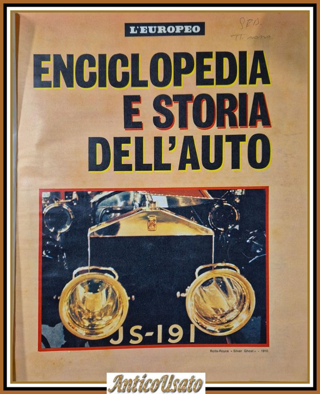 ENCICLOPEDIA E STORIA DELL'AUTO Anni 60 L'Europeo Libro