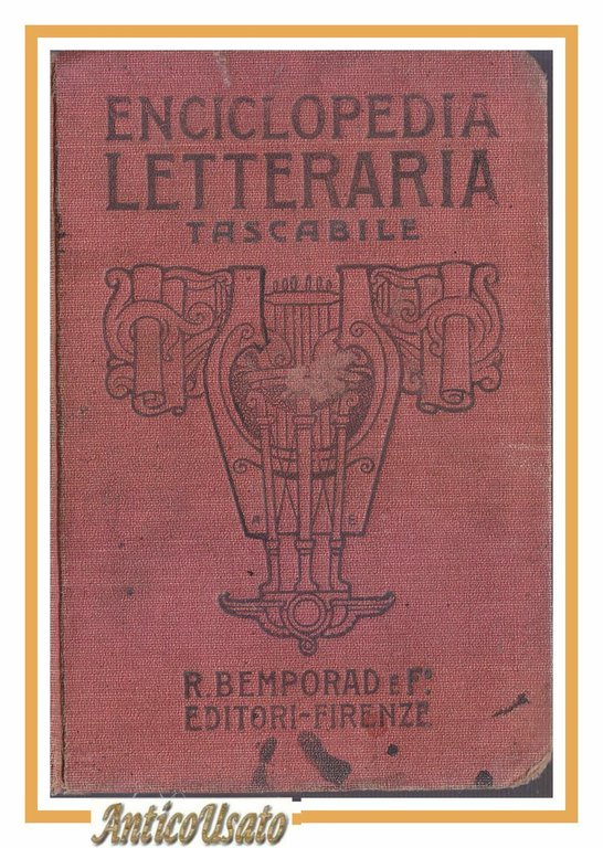 ENCICLOPEDIA LETTERARIA TASCABILE BEMPORAD 1918 libro vintage | Immagine Gallery 1