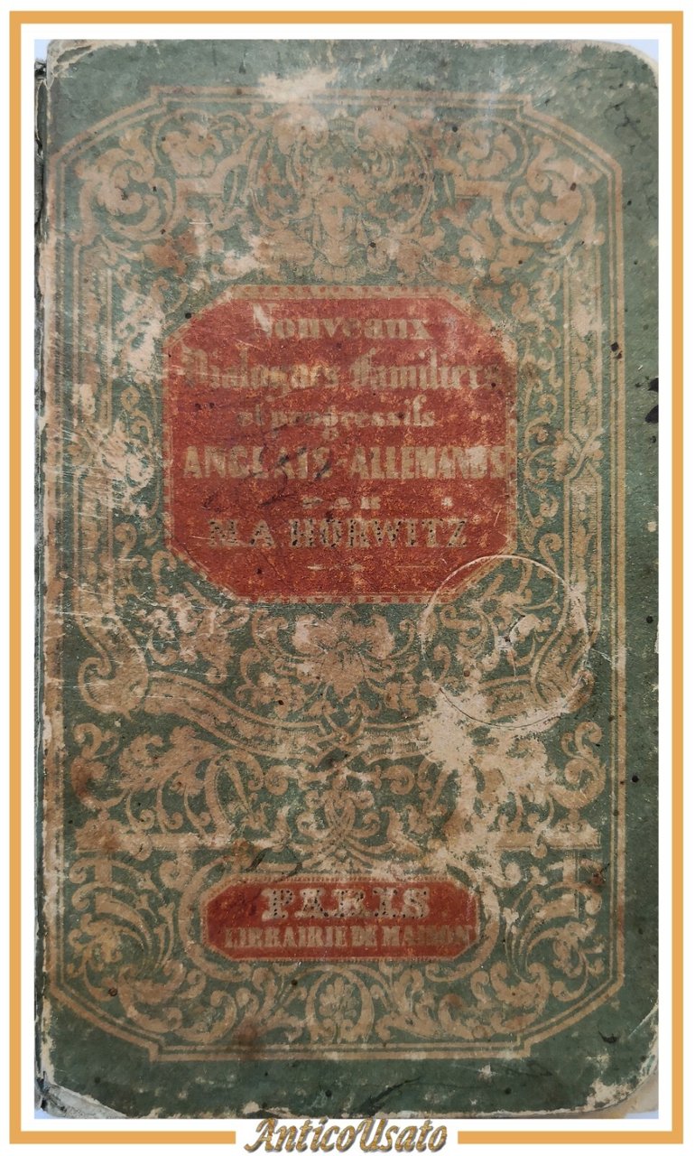 ENGLISH AND GERMAN DIALOGUES di Horwitz 1843 Maison libro antico …