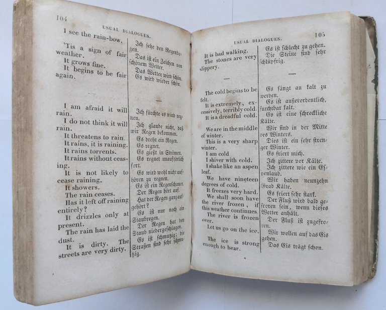 ENGLISH AND GERMAN DIALOGUES di Horwitz 1843 Maison libro antico …