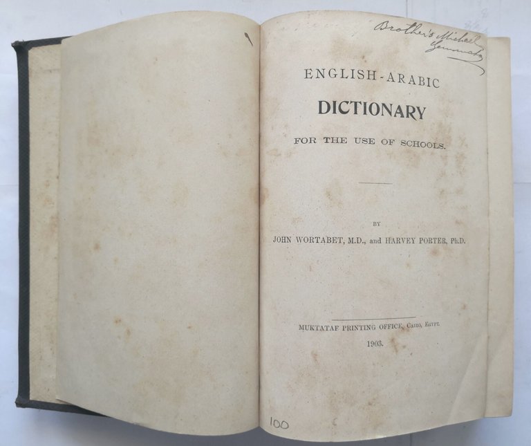 ENGLISH ARABIC DICTIONARY di Wortabet Porter 1903 Muktataf Printing Office …