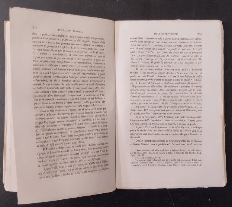 EPISTOLARIO DI GIACOMO LEOPARDI Volume 2 1856 Le Monnier Libro … | Immagine Gallery 5