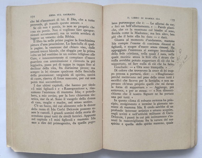 ERBA SUL SAGRATO intermezzo prose 1931 1939 di Ada Negri …