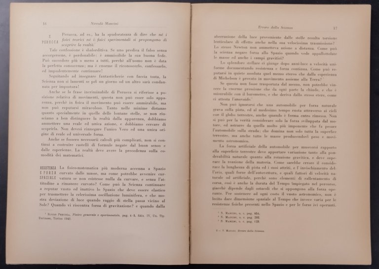 ERRORE DELLA SCIENZA di Niccolò Mancini 1950 L'arco Libro complottismo …