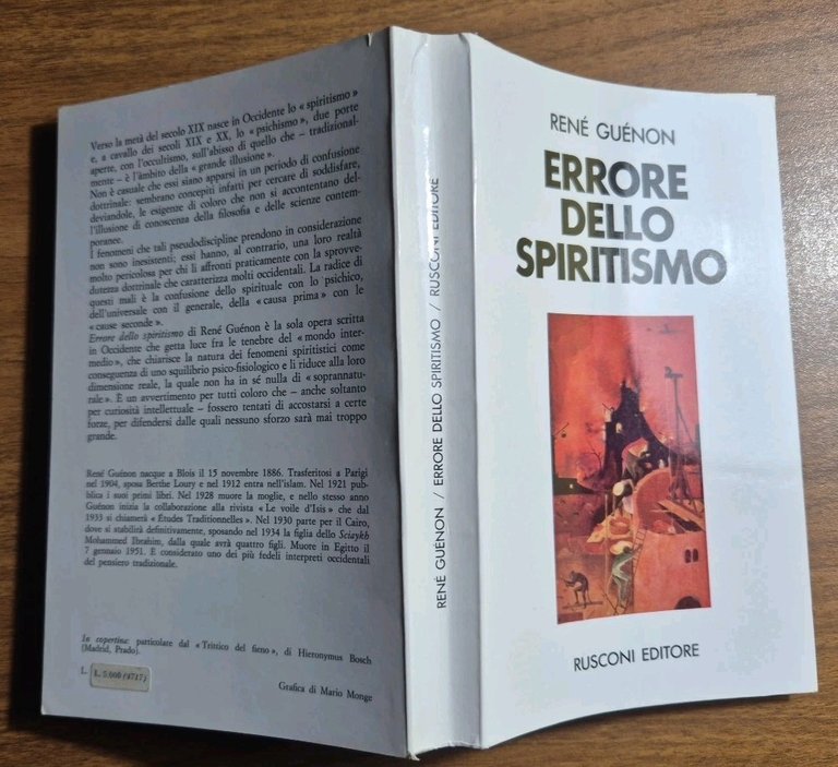ERRORE DELLO SPIRITISMO di Renè Guenon 1974 Rizzoli Libro esoterismo