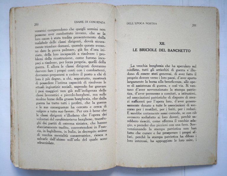 ESAME DI COSCIENZA DELL'EPOCA NOSTRA Gerolamo Lazzeri 1919 Sonzogno Libro