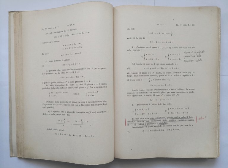 ESERCITAZIONI DI GEOMETRIA ANALITICA E PROIETTIVA Campedelli 1956 CEDAM Libro