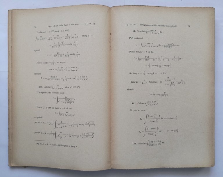 ESERCIZI DI ANALISI INFINITESIMALE di Giulio Vivanti 1935 Lattes Libro …