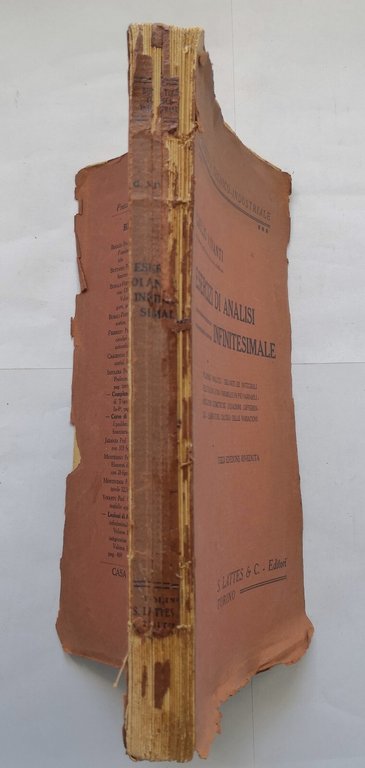ESERCIZI DI ANALISI INFINITESIMALE di Giulio Vivanti 1935 Lattes Libro …