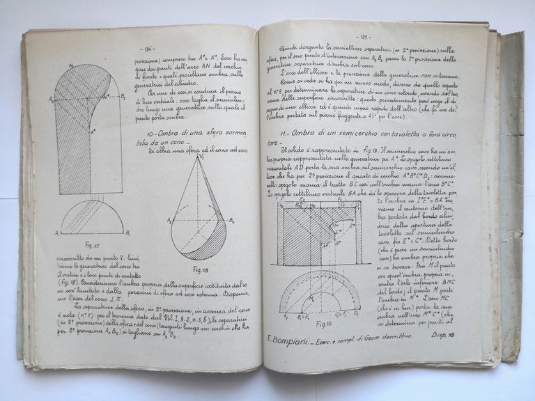 ESERCIZI E COMPEMENTI DI GEOMETRIA DESCRITTIVA Bompiani 1946 Romolo Pioda …