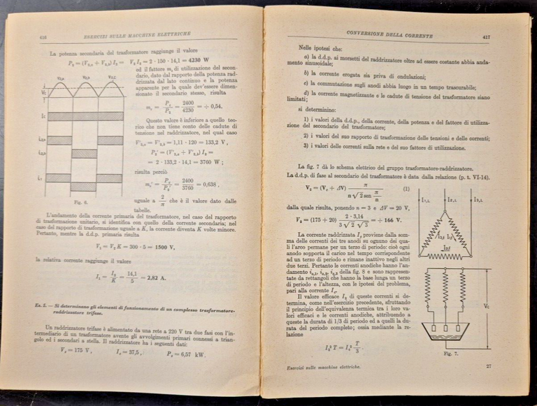 ESERCIZI SULLE MACCHINE ELETTRICHE di Benedetto Falcone 1964 Principato Libro