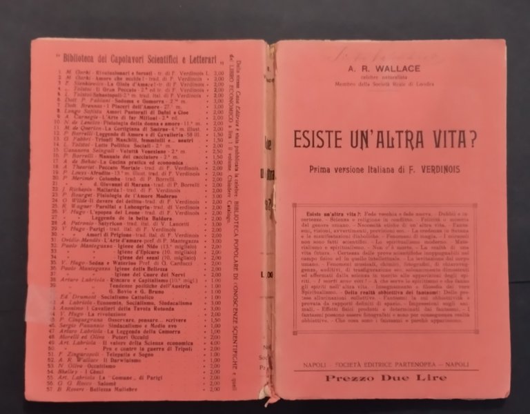 ESISTE UN'ALTRA VITA di A R Wallace editrice Partenopea Libro …