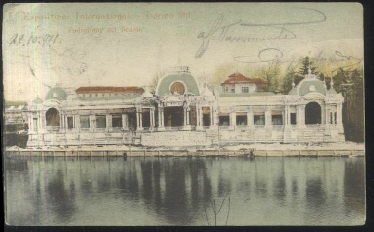 ESPOSIZIONE INTERNAZIONALE DI TORINO Brasile CARTOLINA viaggiata 1911 Vintage