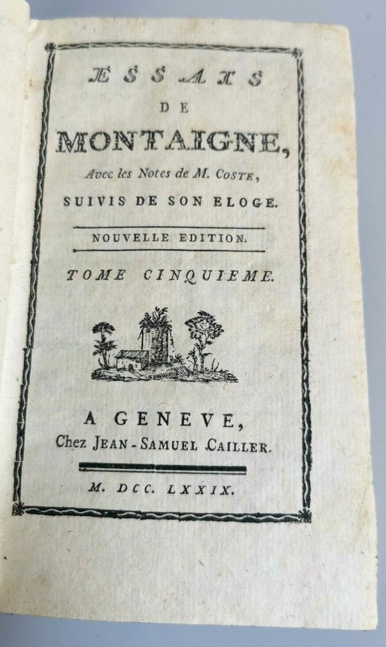ESSAIS de Montaigne tomo 5 1779 Jean Samuel Cailler libro …