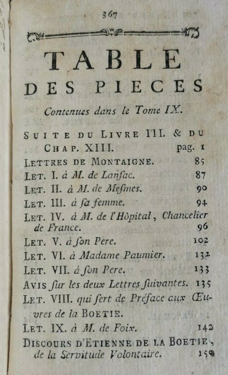 ESSAIS de Montaigne tomo 9 1779 Jean Samuel Cailler libro …