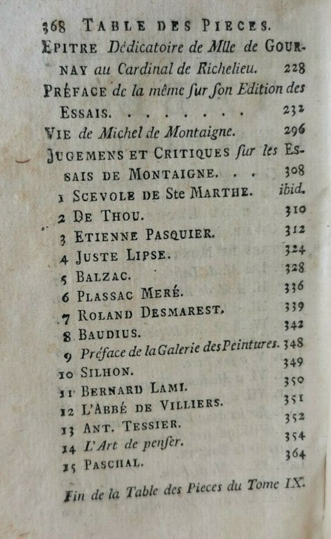 ESSAIS de Montaigne tomo 9 1779 Jean Samuel Cailler libro …