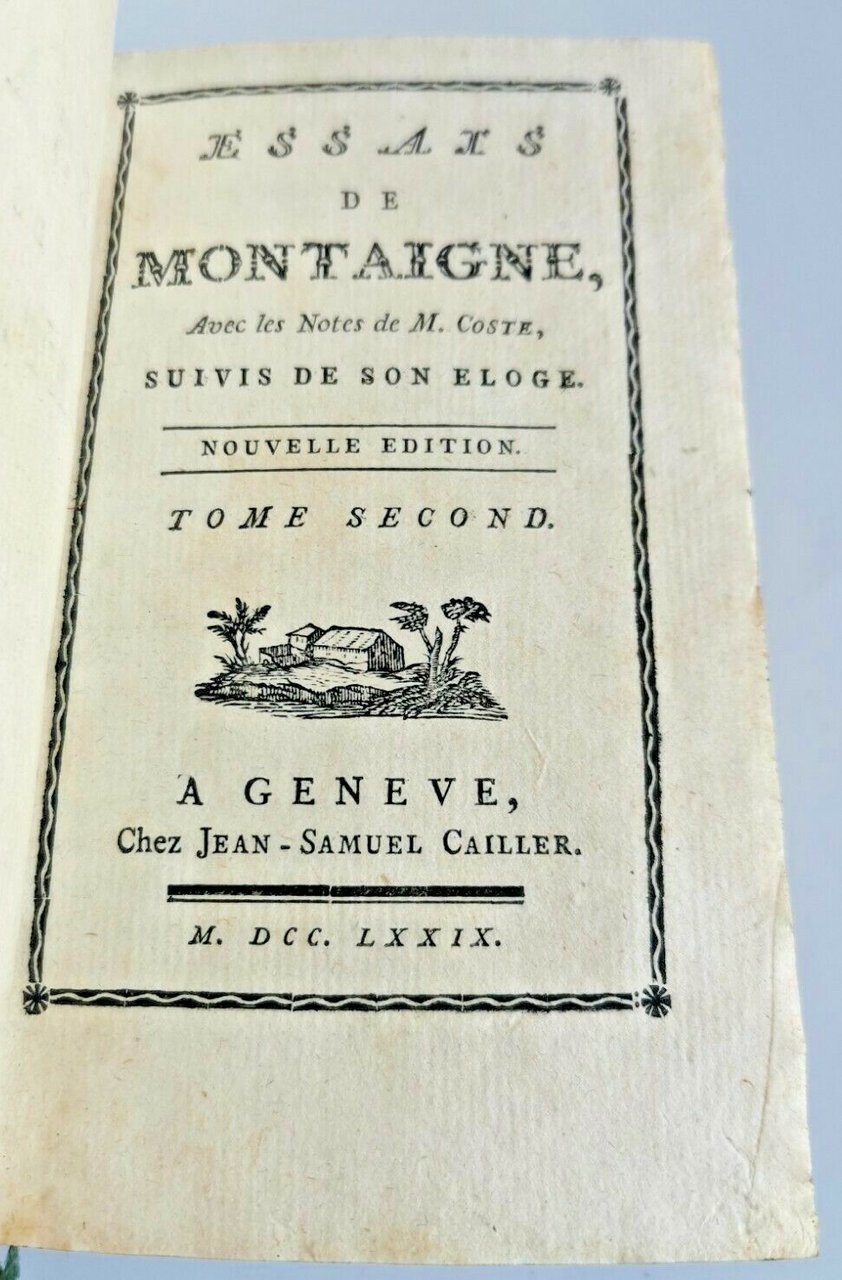 ESSAIS de Montaigne volume 2 1779 Jean Samuel Cailler libro …