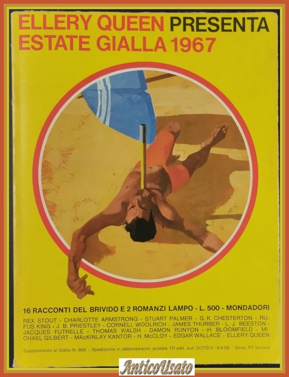 ESTATE GIALLA 1967 16 RACCONTI DEL BRIVIDO di Ellery Queen …