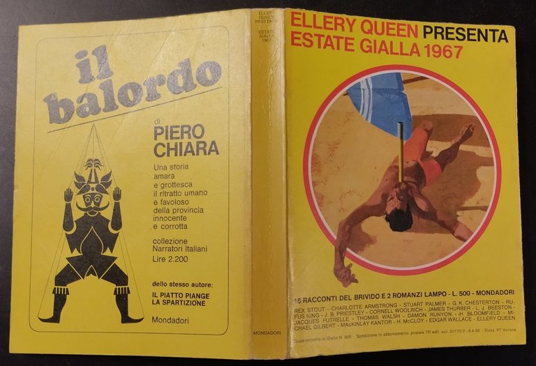 ESTATE GIALLA 1967 16 RACCONTI DEL BRIVIDO di Ellery Queen …