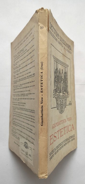ESTETICA di Giambattista Vico 1946 Società Editrice Internazionale Libro filosof