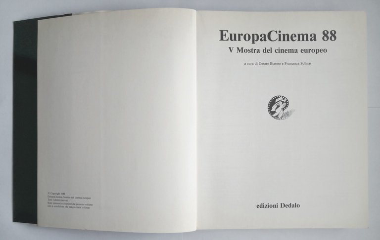EUROPA CINEMA 88 5° MOSTRA DEL CINEMA EUROPEO 1988 Dedalo …