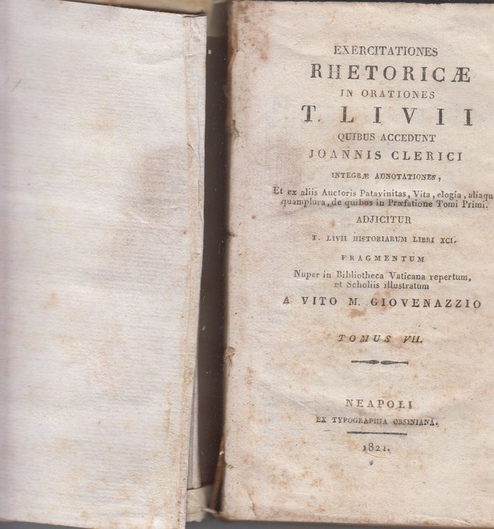 EXERCITATIONES RHETORICAE IN ORATIONES TITI LIVII Tomo 7 Libro antico … | Immagine Gallery 2