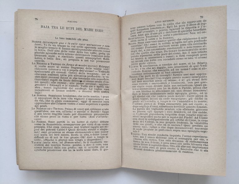 FAUSTO tragedia di Volfango Goethe parte II 1883 Sonzogno libro …