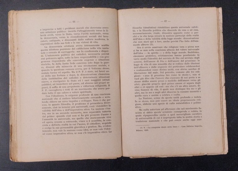 FEDE E FASCISMO di Romolo Murri 1924 Alpes Libro