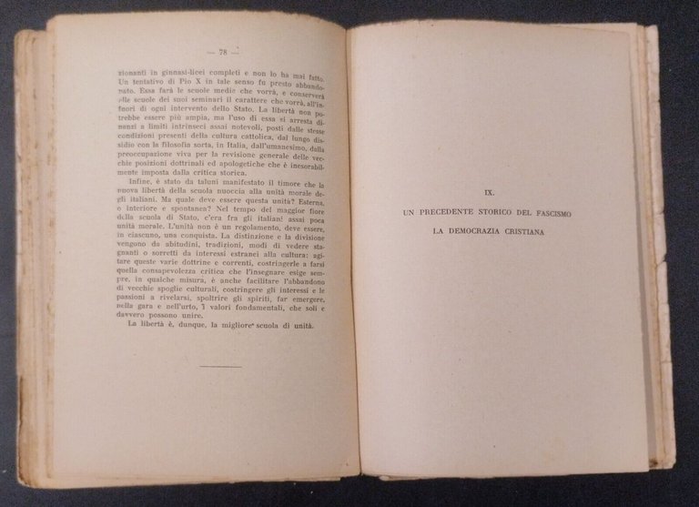 FEDE E FASCISMO di Romolo Murri 1924 Alpes Libro