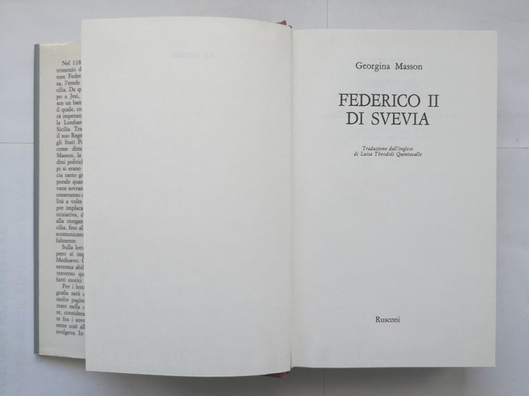 FEDERICO II DI SVEVIA di Georgina Masson 1981 Rusconi libro …