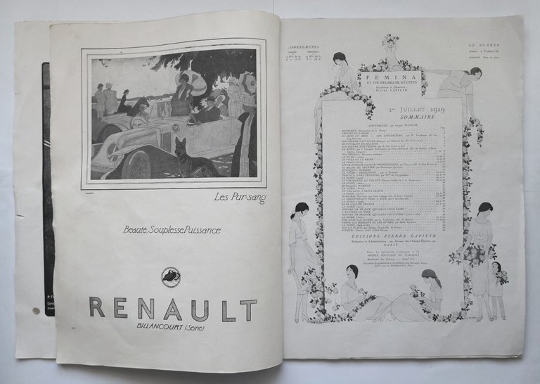FEMINA 1 luglio 1919 editions Pierre Lafitte rivista vintage moda …