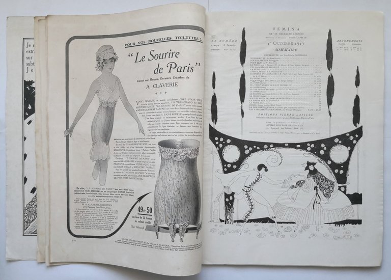 FEMINA modes automne 1 ottobre 1919 editions Pierre Lafitte rivista …