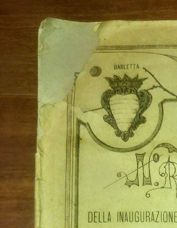 Ferrovia Barletta Spinazzola LA VITA NELLO SPAZIO 1895 giornale inaugurazione
