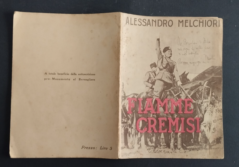 FIAMME CREMISI di Alessandro Melchiori 1929 Luzzatti Libro discorsi bersaglieri