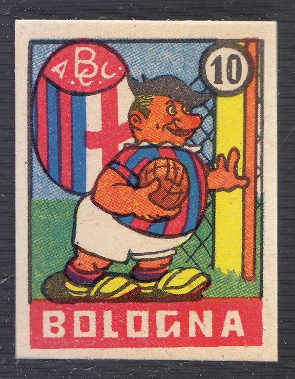 FIGURINA calcio BOLOGNA mascotte scudetto 1949 Originale Nannina vintage d'epoca