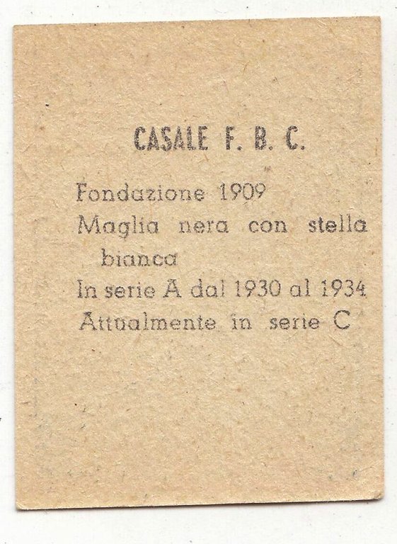 FIGURINA calcio CASALE mascotte scudetto 1949 Originale Nannina Mundus ? …