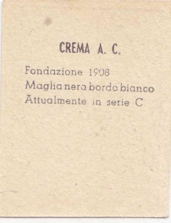 FIGURINA calcio CREMA mascotte scudetto 1949 Originale Mundus o Nannina …